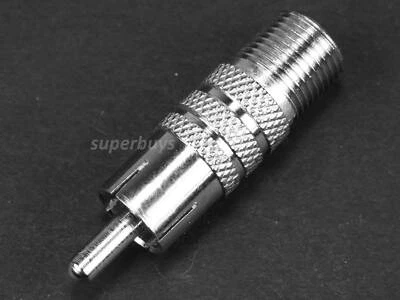 F Type Coaxial RF Connector Female to RCA Plug Male Adapter Jack Broadband Modem - Image 1 of 4