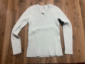 Bass Shirt, Women's Size XS, Blue, V-neck, Long Sleeve, Pullover - Picture 1 of 9