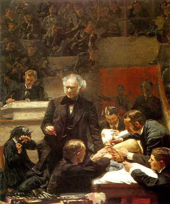 LA CLÍNICA QUIRÚRGICA DEL PROFESOR MEDICINA GRUESA PINTURA DE THOMAS EAKINS REPRO Foto 1 de 3