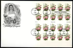 #3836a FDC Artcraft "LOVE-Wedding Bouquets" Booklet Pane 37 cents, complete - Picture 1 of 2