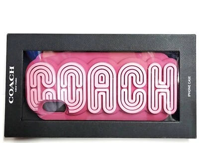 Coach Reserve iPhone XR Phone Case Retro Graphic for iPhone X - Xs Dark Pink NIB - Image 1 of 4