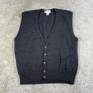 VINTAGE Tricots St Raphael Sweater Mens XL Grey 100% Merino Wool Cardigan Vest - Picture 1 of 7