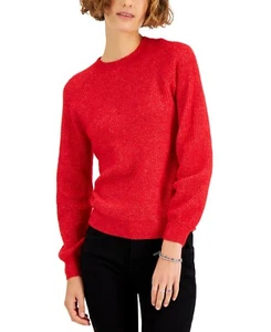 Style&Co Women's Fire Red Long Sleeve Crew Neck Ribbed Sweater Size Small NWT - Picture 1 of 2