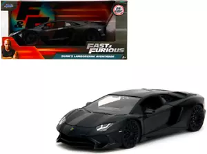 Shaw's Lamborghini Aventador Furious 7 2015 Jada 1/24 Matt Black Diecast Model - Picture 1 of 6