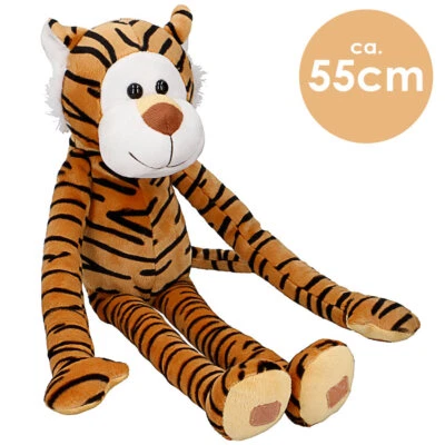 EDDY TOYS Plüsch Tiger mit Klett Stofftier Plüschtier Kuscheltier Hängetier Löwe Katze