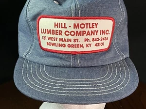 Vintage Lumber Yard Patch Logo Snapback Hat Advertising 1970's Hill-Motley NICE! - Picture 1 of 9