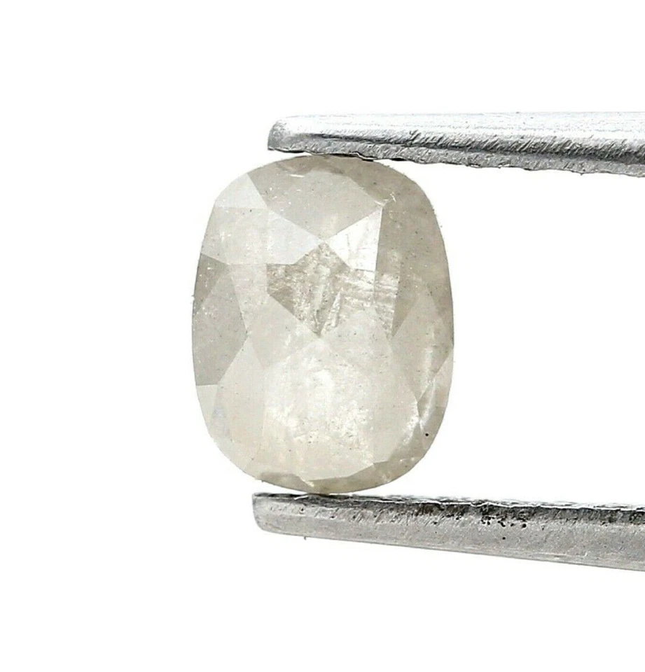 NATURAL MILKY WHITE COLOR 0.94TCW ROSECUT UNTREATED LOOSE DIAMOND OVAL 6.5 MM - Image 1 of 4