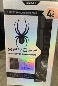 SPYDER Pro-Cotton/Mesh Boxer Briefs Mens Underwear 4 Pk S - Picture 1 of 2