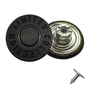 Hammer on Replacement 17mm Jeans Button Brass with Pin DIY Craft Denim Jacket - Picture 1 of 69