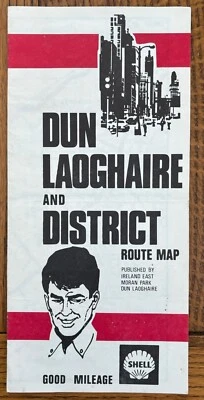 Vintage DUN LAOGHAIRE and DISTRICT ROUTE MAP (Shell Oil) - Image 1 of 4