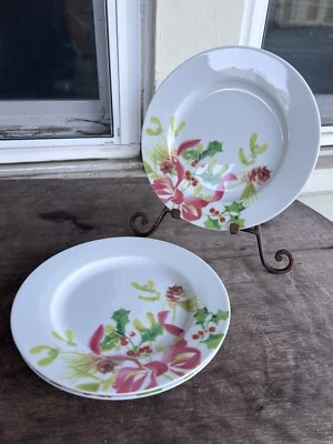 Paula Deen Vajilla Blanca Guirnalda de Navidad Ensalada Postre Aperitivo Platos Foto 1 de 4