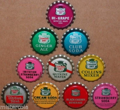 Tapas de botella de refresco vintage CANADÁ DRY Colección de 10 diferentes nuevo stock antiguo Foto 1 de 3