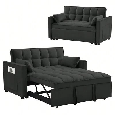 Sofá cama convertible 3 en 1 moderno futón respaldo reclinable cama extraíble Foto 1 de 4