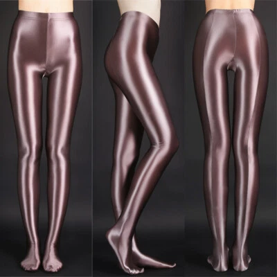 Women's High Waist Shiny Wetlook Stockings Dance Tights Opaque Pantyhose Hosiery - Image 1 of 4
