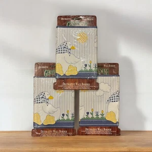 VTG Wallpaper Border Farmhouse Barnyard Goose Country Nursery Cottagecore 15 yds - Picture 1 of 5