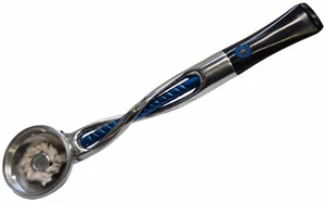 Falcon Special 'Shillelagh' Multicoloured Twisted Straight Pipe Stem Chrome/Blue - Picture 1 of 1