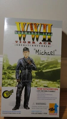 Figura Dragón Segunda Guerra Mundial Normandía 1944 Obersturmführer Tiger Ace Michael 12" NUEVA 2000 Foto 1 de 4