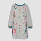 $76 Hannah Banana Kid's Gray Candy Cane Embellished Dress Size 6
