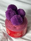 So Crafty Pink Purple Pom Scarf Yarn Wool kit with Pom poms 200g inc pattern