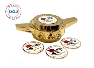 Impala White on Gold Lowrider Knock-Off Metal Chips Emblems Size 2.25 S1 - Picture 1 of 1