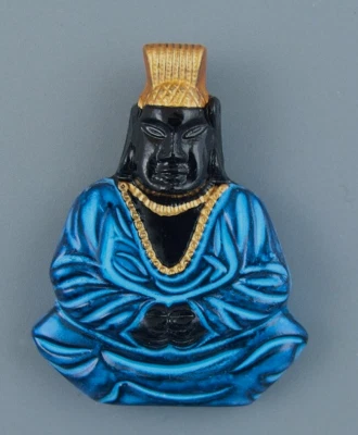 COLORFUL CZECH GLASS BUTTONS - BUDDHA - Image 1 of 3