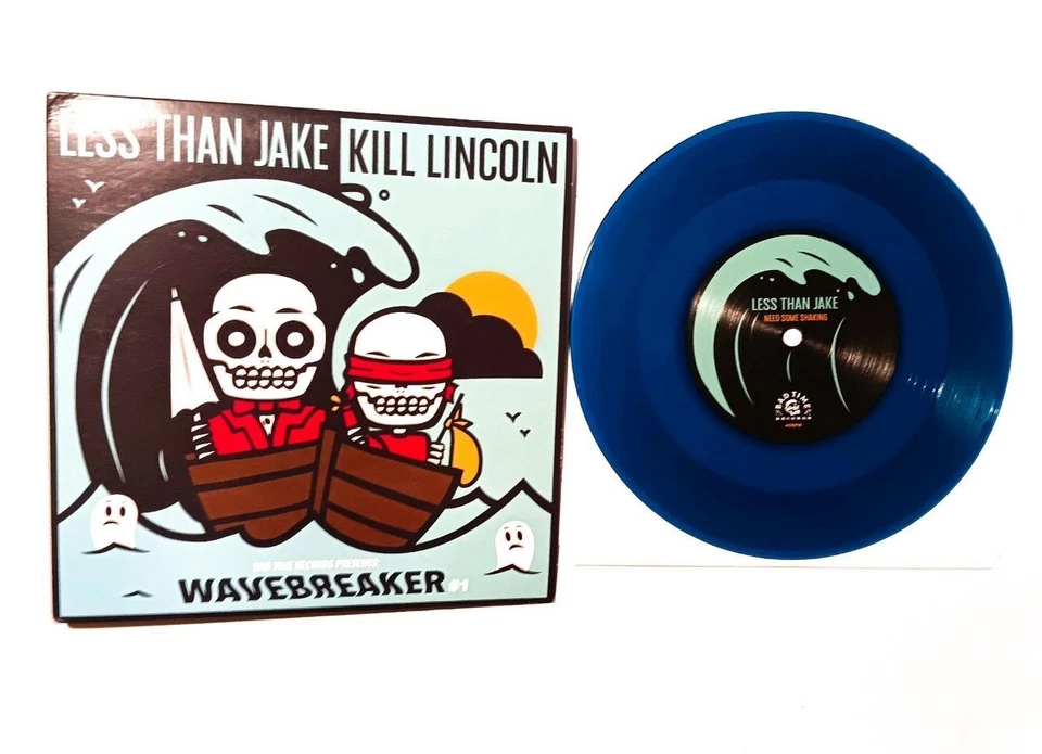 Less Than Jake / Kill Lincoln 7" Blue Vinyl 45 Wavebreaker # 1 Bad Times Records - Image 1 of 1