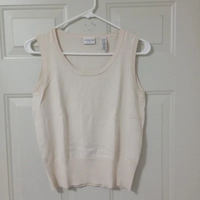 Top de mujer Covington talla M tejido sin mangas escote redondo color marfil Foto 1 de 4