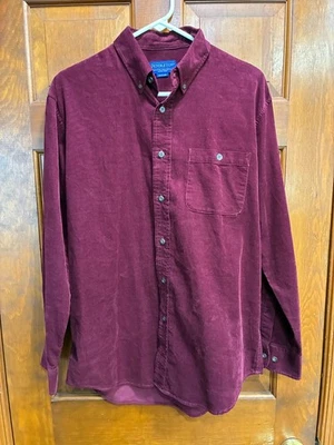 Pendleton Button Down Shirt Mens Medium Maroon Long Sleeve Corduroy 100% Cotton - Image 1 of 4