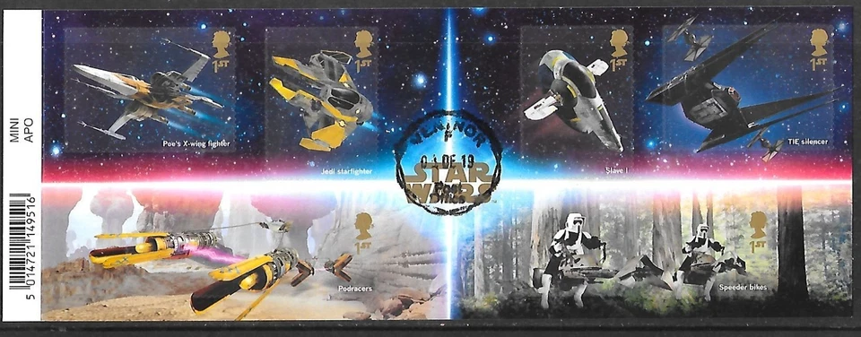 2019 Star Wars Mini Sheet with Barcode Fine Used HRD2-B - Image 1 of 1