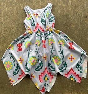 Sunny Fashion Girls Size 8 Blue Floral Sleeveless Handkerchief Hem Dress - Picture 1 of 7
