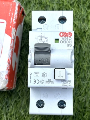 GARO GS RCBO C16A 2P Residual Current Circuit Breaker w Overcurrent Protection - Image 1 of 4