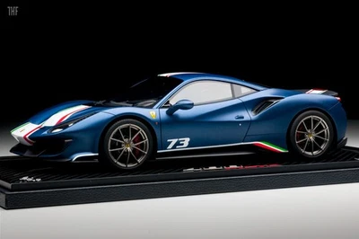 1/18 BBR Ferrari 488 Pista Piloti #73 Ltd.10 pcs Matt Abu Dhabi Blu-P18160F1CH1 - Immagine 1 di 4