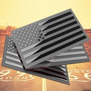 3D Metal American Flag Emblem Decal,Black Decal,for Car, B - Picture 1 of 6