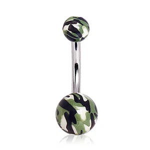 UV Acrylic Camouflage Navel Ring - Picture 1 of 2