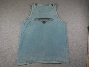 Vintage Harley Davidson Tank Top Mens Large Blue Eagle Biker USA Flag 90s Moto - Picture 1 of 9