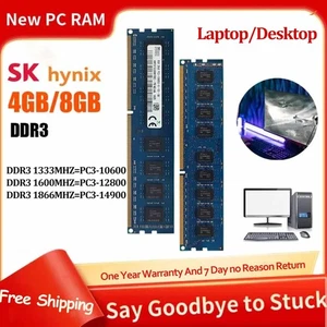 Hynix DDR3 4GB 8GB 1333 1600 1866 MHZ Desktop/Laptop Memory DIMM/SO RAM 240Pin - Picture 1 of 23