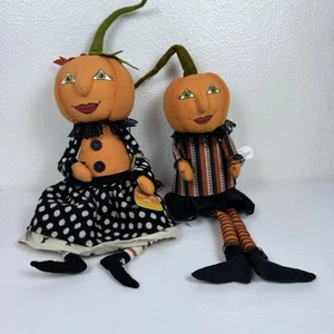 Candy Corn Lane Plush Weighted Shelf Sitters Pumpkin Witch Ladies Fall Decor - Picture 1 of 17