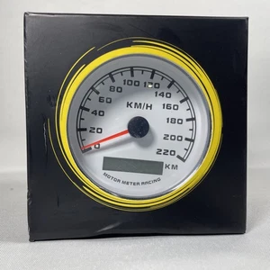 MOTOR METER RACING W Pro 85mm 3-3/8" GPS Speedometer Digital 220 KMH, White - Picture 1 of 9