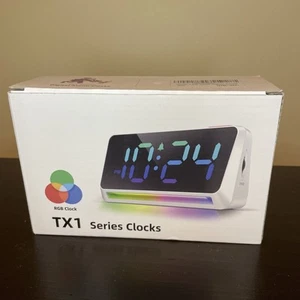Digital Alarm Clock with Led Light, Dynamic RGB Color Changing Atmosphere Light - Picture 1 of 5