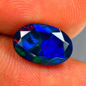 1.79Ct Oval_Outstanding 3D Multi Color Flash Natural Solid Welo Black Opal - Picture 1 of 1