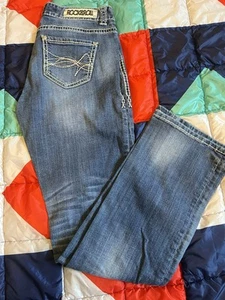 Rock and Roll Cowgirl Women’s Boyfriend Straight Jeans Size 28x34 Embroidered - Picture 1 of 9