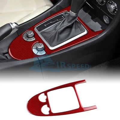 Red Carbon Fiber Car Center Control Shift Trim For Mercedes Benz SLK 2004-2010 - Imagem 1 de 4