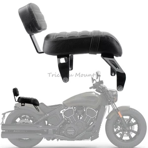 Black Passenger Seat Backrest Pad For Indian Scout Rogue/Bobber Sixty 2018-2024 - Picture 1 of 19