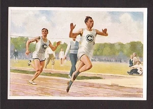 Tarjeta deportiva Sanella #27 Track and Field 100 M Race Kornig vintage 1932 - Imagen 1 de 1