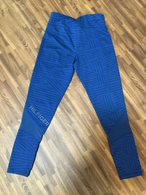 Tommy Hilfiger Women’s Blue Leggings Patterned “Hilfiger” Sign Size S - Image 1 of 4