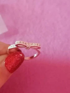 STUPENDO Anello donna fiocco zirconi alta qualità MIS 8 *StarRose Bijoux* - Foto 1 di 6