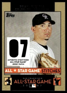 2007 Topps Updates & Highlights All-Star Stitches Brian Fuentes Colorado Rockies - Picture 1 of 2