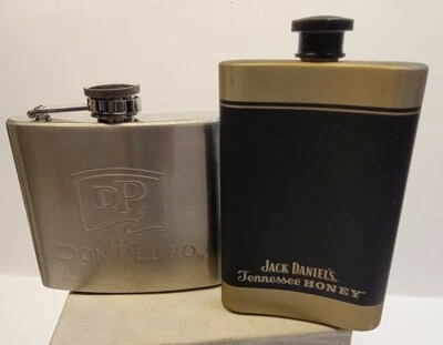 Flask Lot- Brandy Don Pedro 5 oz Flask & Jack Daniels Tennessee Honey 4 oz Flask - Image 1 of 4
