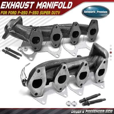 2x Colector de escape izquierdo y derecho con kit de junta para Ford F-250 F-350 Super Duty Foto 1 de 4