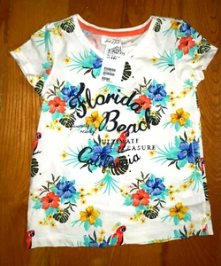LOGG: Girls Florida Beach Flowered Shirt, Size 6-8, New with Tag - Picture 1 of 3